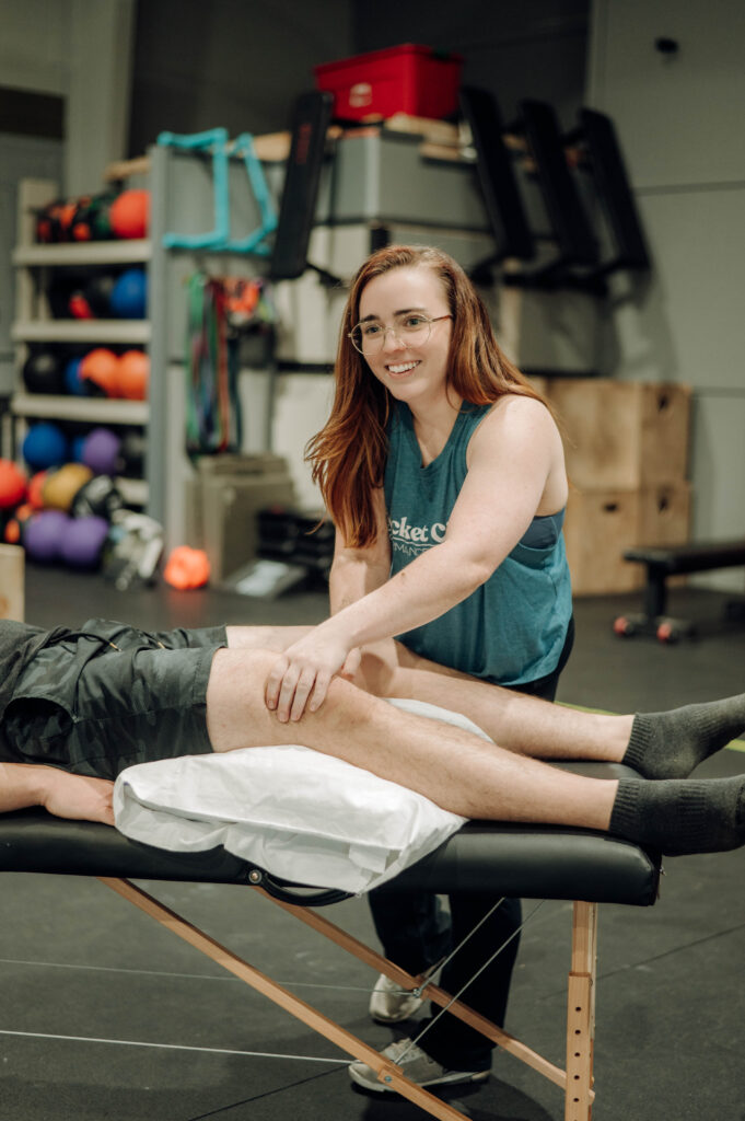 owner of RCPT working of a client with knee pain.