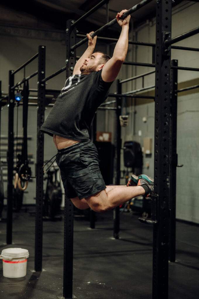 Athlete doing pullups